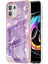 Motorola Edge 20 Lite Için Mermer Desen Yumuşak Tpu Tampon Kılıf Kapak Mor (Yurt Dışından) 1