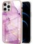 iPhone 12 / iPhone 12 Pro Için Mermer Desen Yumuşak Tpu Tampon Kılıf Kapak Pembe (Yurt Dışından) 1