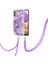 Samsung Galaxy A32 5g Için Crossbody Askı Ipi Telefon Kılıfı Silikon Mermer Desen Yumuşak Tpu Tampon Kapağı Mor (Yurt Dışından) 3