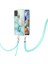 Samsung Galaxy A21S Için Crossbody Askı Ipi Telefon Kılıfı Silikon Mermer Desen Yumuşak Tpu Tampon Kapağı Turkuaz (Yurt Dışından) 3