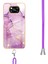 Xiaomi Poco X3 Için Crossbody Askı Ipi Telefon Kılıfı Silikon Mermer Desen Yumuşak Tpu Tampon Kapağı Pembe (Yurt Dışından) 4