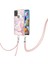 Samsung Galaxy A21S Için Crossbody Askı Ipi Telefon Kılıfı Silikon Mermer Desen Yumuşak Tpu Tampon Kapağı Rose Gold (Yurt Dışından) 3