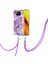 Xiaomi Poco X3 Için Crossbody Askı Ipi Telefon Kılıfı Silikon Mermer Desen Yumuşak Tpu Tampon Kapağı Mor (Yurt Dışından) 3