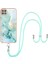 Samsung Galaxy A22 5g Için Crossbody Askı Ipi Telefon Kılıfı Silikon Mermer Desen Yumuşak Tpu Tampon Kapağı Turkuaz (Yurt Dışından) 1