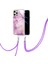 iPhone 12 Pro Max Için Crossbody Askı Ipi Telefon Kılıfı Silikon Mermer Desen Yumuşak Tpu Tampon Kapağı Pembe (Yurt Dışından) 3
