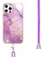 iPhone 12 Pro Max Için Crossbody Askı Ipi Telefon Kılıfı Silikon Mermer Desen Yumuşak Tpu Tampon Kapağı Pembe (Yurt Dışından) 4
