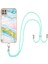 Samsung Galaxy A22 5g Için Crossbody Askı Ipi Telefon Kılıfı Silikon Mermer Desen Yumuşak Tpu Tampon Kapağı Turkuaz - Beyaz (Yurt Dışından) 1