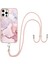 iPhone 12 Pro Max Için Crossbody Askı Ipi Telefon Kılıfı Silikon Mermer Desen Yumuşak Tpu Tampon Kapağı Rose Gold (Yurt Dışından) 1