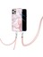 iPhone 12 Pro Max Için Crossbody Askı Ipi Telefon Kılıfı Silikon Mermer Desen Yumuşak Tpu Tampon Kapağı Rose Gold (Yurt Dışından) 3