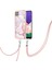 Samsung Galaxy A22 5g Için Crossbody Askı Ipi Telefon Kılıfı Silikon Mermer Desen Yumuşak Tpu Tampon Kapağı Rose Gold (Yurt Dışından) 3