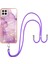 Samsung Galaxy A22 4g Için Crossbody Askı Ipi Telefon Kılıfı Silikon Mermer Desen Yumuşak Tpu Tampon Kapağı Pembe (Yurt Dışından) 1