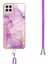 Samsung Galaxy A22 4g Için Crossbody Askı Ipi Telefon Kılıfı Silikon Mermer Desen Yumuşak Tpu Tampon Kapağı Pembe (Yurt Dışından) 4
