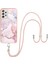 Samsung Galaxy A72 Için Crossbody Askı Ipi Telefon Kılıfı Silikon Mermer Desen Yumuşak Tpu Tampon Kapağı Rose Gold (Yurt Dışından) 1