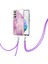 Samsung Galaxy S21 Fe 5g Için Crossbody Askı Ipi Telefon Kılıfı Silikon Mermer Desen Yumuşak Tpu Tampon Kapağı Pembe (Yurt Dışından) 3