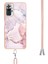 Xiaomi Redmi Note 10 Pro / 10 Pro Max Için Crossbody Askı Ipi Telefon Kılıfı Silikon Mermer Desen Yumuşak Tpu Tampon Kapağı Rose Gold (Yurt Dışından) 4