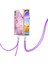 Lg Velvet 5g Için Crossbody Askı Ipi Telefon Kılıfı Silikon Mermer Desen Yumuşak Tpu Tampon Kapağı Pembe (Yurt Dışından) 3