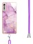 Lg Velvet 5g Için Crossbody Askı Ipi Telefon Kılıfı Silikon Mermer Desen Yumuşak Tpu Tampon Kapağı Pembe (Yurt Dışından) 4