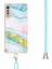 Lg Velvet 5g Için Crossbody Askı Ipi Telefon Kılıfı Silikon Mermer Desen Yumuşak Tpu Tampon Kapağı Turkuaz - Beyaz (Yurt Dışından) 4