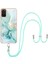 Samsung Galaxy S20+ Plus Için Crossbody Askı Ipi Telefon Kılıfı Silikon Mermer Desen Yumuşak Tpu Tampon Kapağı Turkuaz (Yurt Dışından) 1