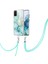 Samsung Galaxy S20+ Plus Için Crossbody Askı Ipi Telefon Kılıfı Silikon Mermer Desen Yumuşak Tpu Tampon Kapağı Turkuaz (Yurt Dışından) 3