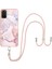 Samsung Galaxy S20+ Plus Için Crossbody Askı Ipi Telefon Kılıfı Silikon Mermer Desen Yumuşak Tpu Tampon Kapağı Rose Gold (Yurt Dışından) 1