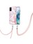Samsung Galaxy S20+ Plus Için Crossbody Askı Ipi Telefon Kılıfı Silikon Mermer Desen Yumuşak Tpu Tampon Kapağı Rose Gold (Yurt Dışından) 3