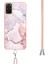 Samsung Galaxy S20+ Plus Için Crossbody Askı Ipi Telefon Kılıfı Silikon Mermer Desen Yumuşak Tpu Tampon Kapağı Rose Gold (Yurt Dışından) 4