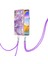Lg Velvet 5g Için Crossbody Askı Ipi Telefon Kılıfı Silikon Mermer Desen Yumuşak Tpu Tampon Kapağı Mor (Yurt Dışından) 3