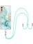 Lg Velvet 5g Için Crossbody Askı Ipi Telefon Kılıfı Silikon Mermer Desen Yumuşak Tpu Tampon Kapağı Turkuaz (Yurt Dışından) 1
