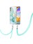 Lg Velvet 5g Için Crossbody Askı Ipi Telefon Kılıfı Silikon Mermer Desen Yumuşak Tpu Tampon Kapağı Turkuaz (Yurt Dışından) 3