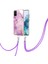 Samsung Galaxy S20+ Plus Için Crossbody Askı Ipi Telefon Kılıfı Silikon Mermer Desen Yumuşak Tpu Tampon Kapağı Pembe (Yurt Dışından) 3