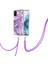 Samsung Galaxy S20+ Plus Için Crossbody Askı Ipi Telefon Kılıfı Silikon Mermer Desen Yumuşak Tpu Tampon Kapağı Mor (Yurt Dışından) 3