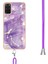 Samsung Galaxy S20+ Plus Için Crossbody Askı Ipi Telefon Kılıfı Silikon Mermer Desen Yumuşak Tpu Tampon Kapağı Mor (Yurt Dışından) 4