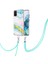 Samsung Galaxy S20+ Plus Için Crossbody Askı Ipi Telefon Kılıfı Silikon Mermer Desen Yumuşak Tpu Tampon Kapağı Turkuaz - Beyaz (Yurt Dışından) 3