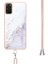Samsung Galaxy S20+ Plus Için Crossbody Askı Ipi Telefon Kılıfı Silikon Mermer Desen Yumuşak Tpu Tampon Kapağı Beyaz (Yurt Dışından) 4