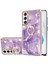 Samsung Galaxy S21 Fe 5g Için Mermer Desen Yumuşak Tpu Tampon Halka Tutucu Stand Kılıf Kapağı Mor (Yurt Dışından) 1