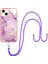 iPhone 13 Için Crossbody Askı Ipi Telefon Kılıfı Silikon Mermer Desen Yumuşak Tpu Tampon Kapağı Pembe (Yurt Dışından) 1