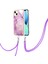 iPhone 13 Için Crossbody Askı Ipi Telefon Kılıfı Silikon Mermer Desen Yumuşak Tpu Tampon Kapağı Pembe (Yurt Dışından) 3