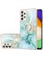 Samsung Galaxy A52 Için Mermer Desen Yumuşak Tpu Tampon Halka Tutucu Stand Kılıf Kapağı Turkuaz (Yurt Dışından) 1