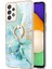 Samsung Galaxy A52 Için Mermer Desen Yumuşak Tpu Tampon Halka Tutucu Stand Kılıf Kapağı Turkuaz (Yurt Dışından) 2