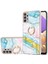 Samsung Galaxy A32 5g Için Mermer Desen Yumuşak Tpu Tampon Halka Tutucu Stand Kılıf Kapağı Turkuaz - Beyaz (Yurt Dışından) 1