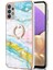 Samsung Galaxy A32 5g Için Mermer Desen Yumuşak Tpu Tampon Halka Tutucu Stand Kılıf Kapağı Turkuaz - Beyaz (Yurt Dışından) 2