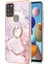 Samsung Galaxy A21S Için Mermer Desen Yumuşak Tpu Tampon Halka Tutucu Stand Kılıf Kapağı Rose Gold (Yurt Dışından) 2