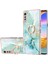 Lg Velvet 5g Için Mermer Desen Yumuşak Tpu Tampon Halka Tutucu Stand Kılıf Kapağı Turkuaz (Yurt Dışından) 1