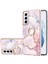 Samsung Galaxy S21+ 5g Için Mermer Desen Yumuşak Tpu Tampon Halka Tutucu Stand Kılıf Kapağı Rose Gold (Yurt Dışından) 1