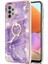 Samsung Galaxy A32 4g Için Mermer Desen Yumuşak Tpu Tampon Halka Tutucu Stand Kılıf Kapağı Mor (Yurt Dışından) 2