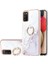 Samsung Galaxy A02S Için Mermer Desen Yumuşak Tpu Tampon Halka Tutucu Stand Kılıf Kapağı Beyaz (Yurt Dışından) 1