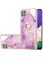 Samsung Galaxy A22 5g Için Mermer Desen Yumuşak Tpu Tampon Halka Tutucu Stand Kılıf Kapağı Pembe (Yurt Dışından) 1