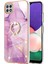 Samsung Galaxy A22 5g Için Mermer Desen Yumuşak Tpu Tampon Halka Tutucu Stand Kılıf Kapağı Pembe (Yurt Dışından) 2