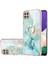 Samsung Galaxy A22 5g Için Mermer Desen Yumuşak Tpu Tampon Halka Tutucu Stand Kılıf Kapağı Turkuaz (Yurt Dışından) 1